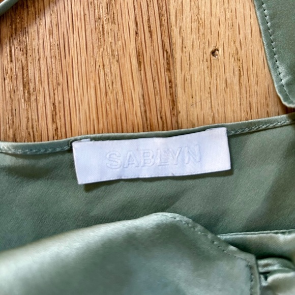 SABLYN carla silk slip dress midi sage green made in USA size M - Picture 5 of 8